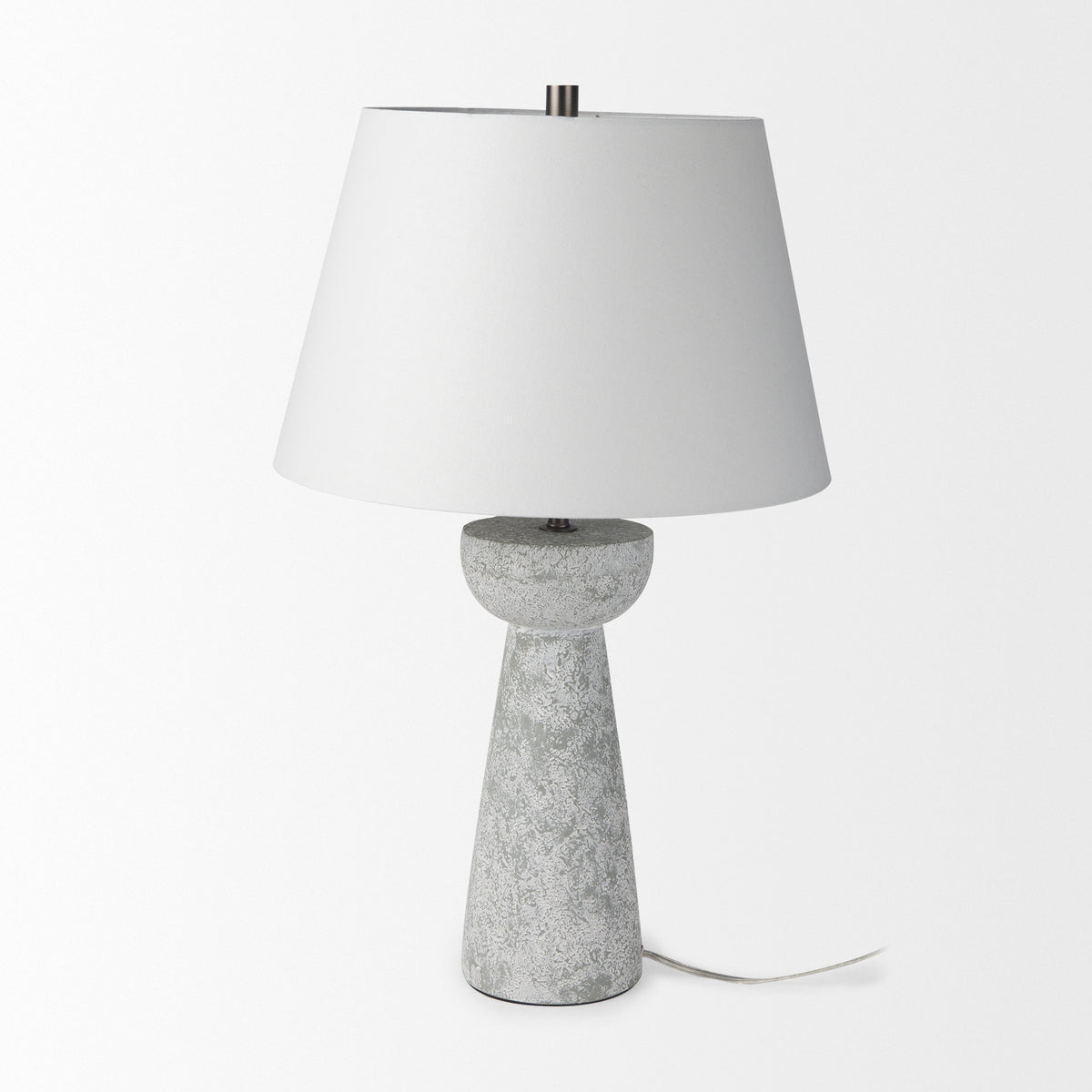 Julia Gray Antique Painted Cement Table Lamp - Ornate Home
