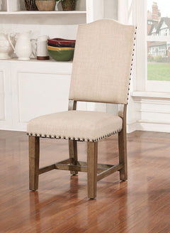 Julia Light Oak/Beige 7 Pc. Dining Room Set - Ornate Home