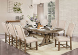 Julia Light Oak/Beige 7 Pc. Dining Room Set - Ornate Home