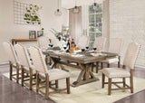 Julia Light Oak/Beige 9 Pc. Dining Room Set - Ornate Home