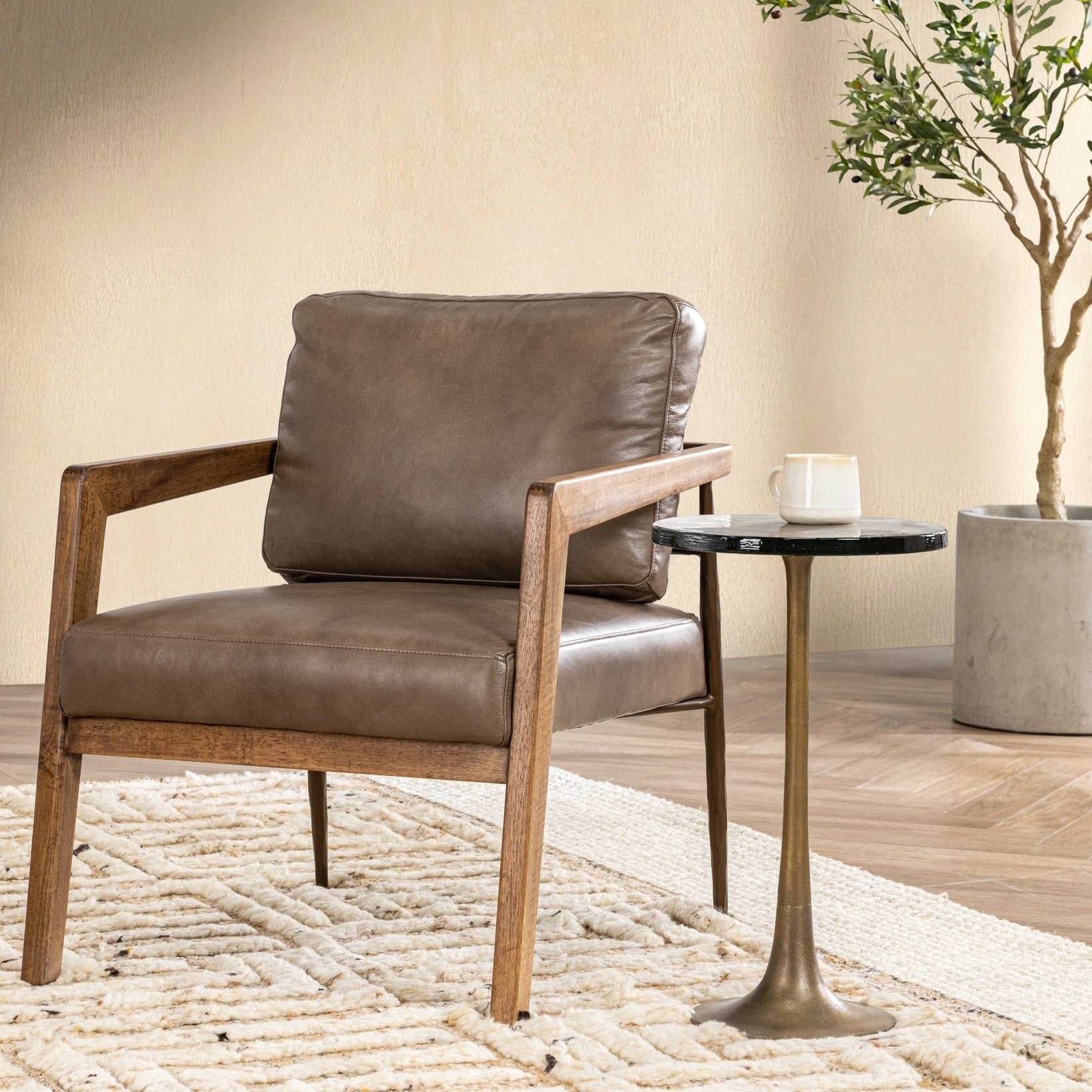 Julia Truffle Brown Accent Chair - Ornate Home