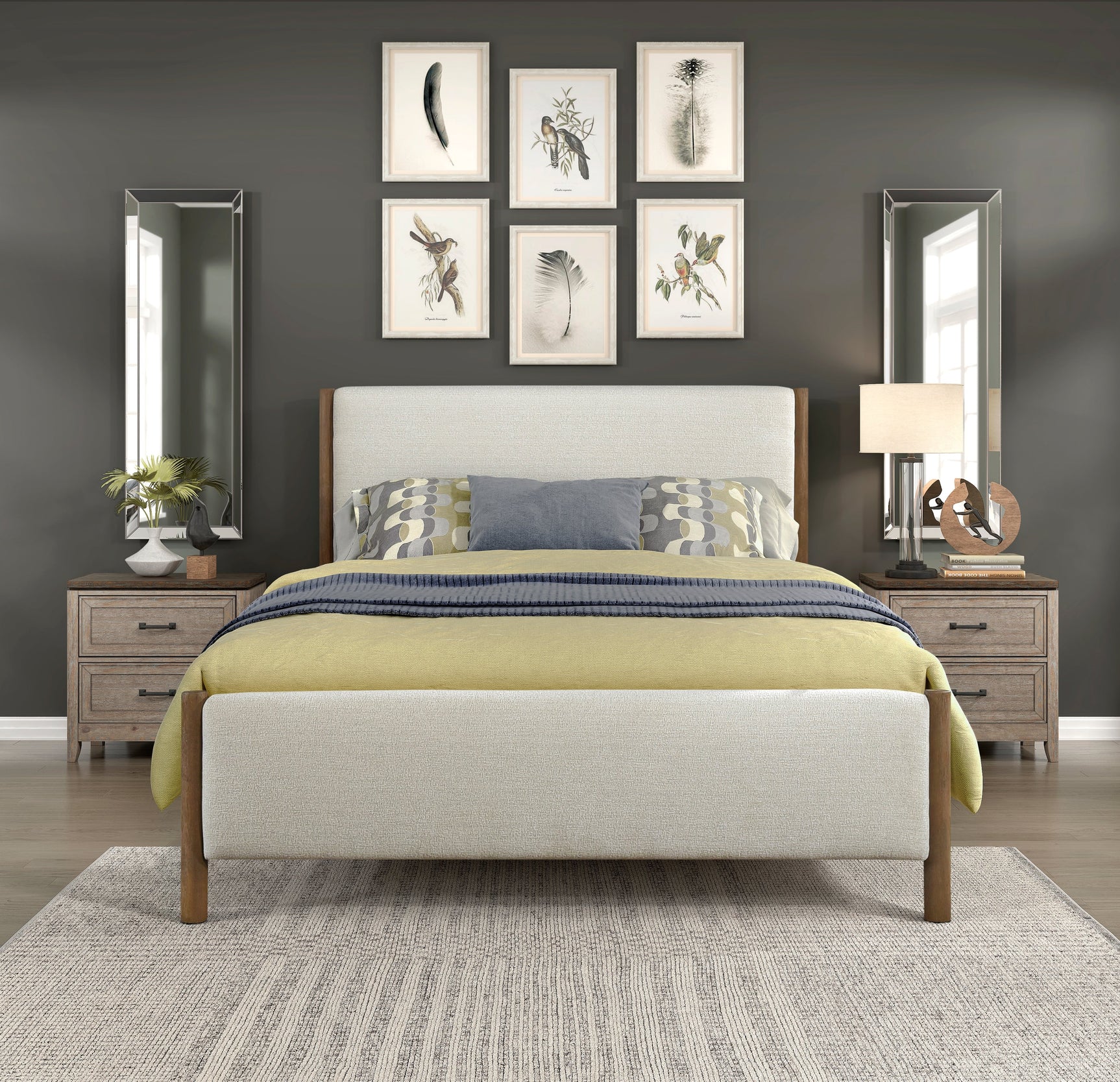 Julian Beige Full Platform Bed - Ornate Home