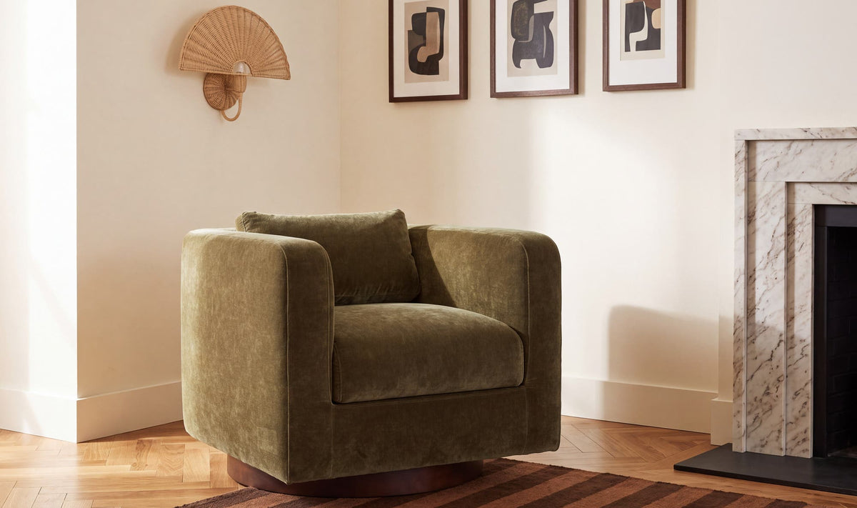 Julian Cedar Green Swivel Chair - Ornate Home