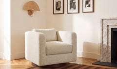 Julian Textured Oat Swivel Chair - Ornate Home