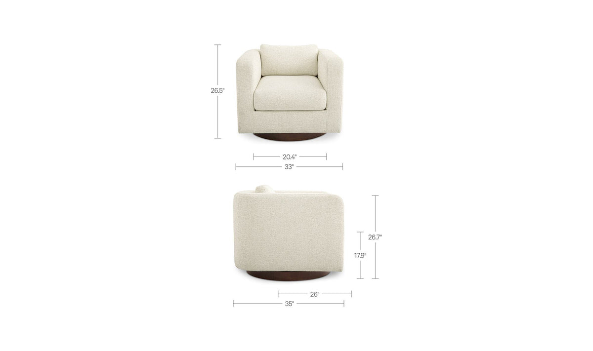 Julian Textured Oat Swivel Chair - Ornate Home
