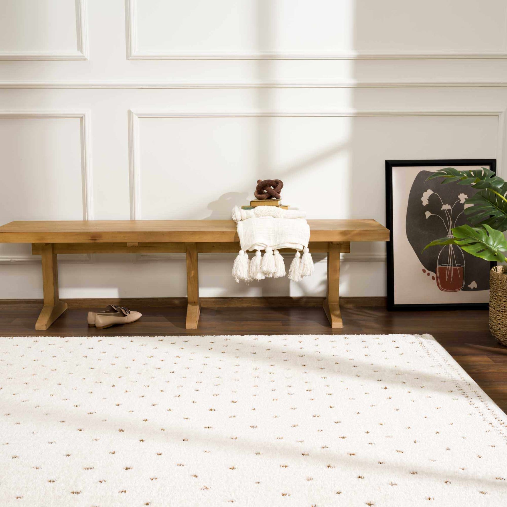 Julie Ivory & Brown Area Rug - Ornate Home