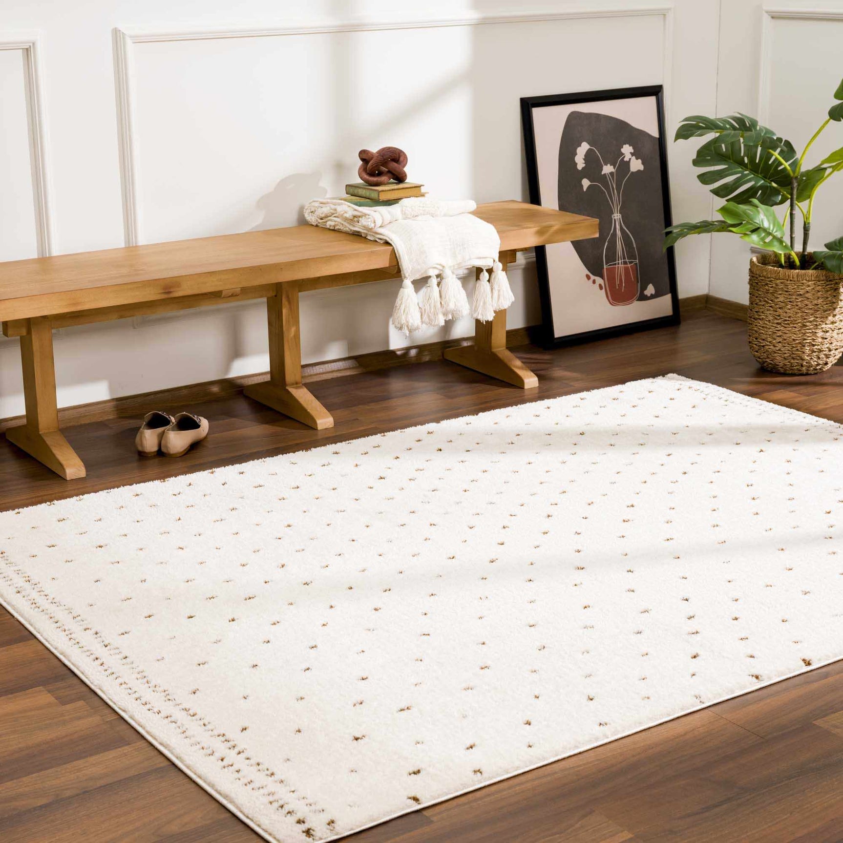 Julie Ivory & Brown Area Rug - Ornate Home