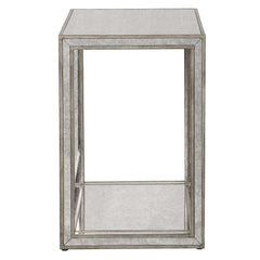 Julie Silver Mirrored End Table - Ornate Home