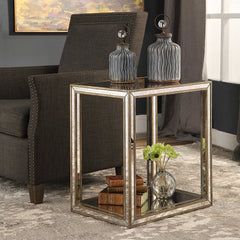 Julie Silver Mirrored End Table - Ornate Home