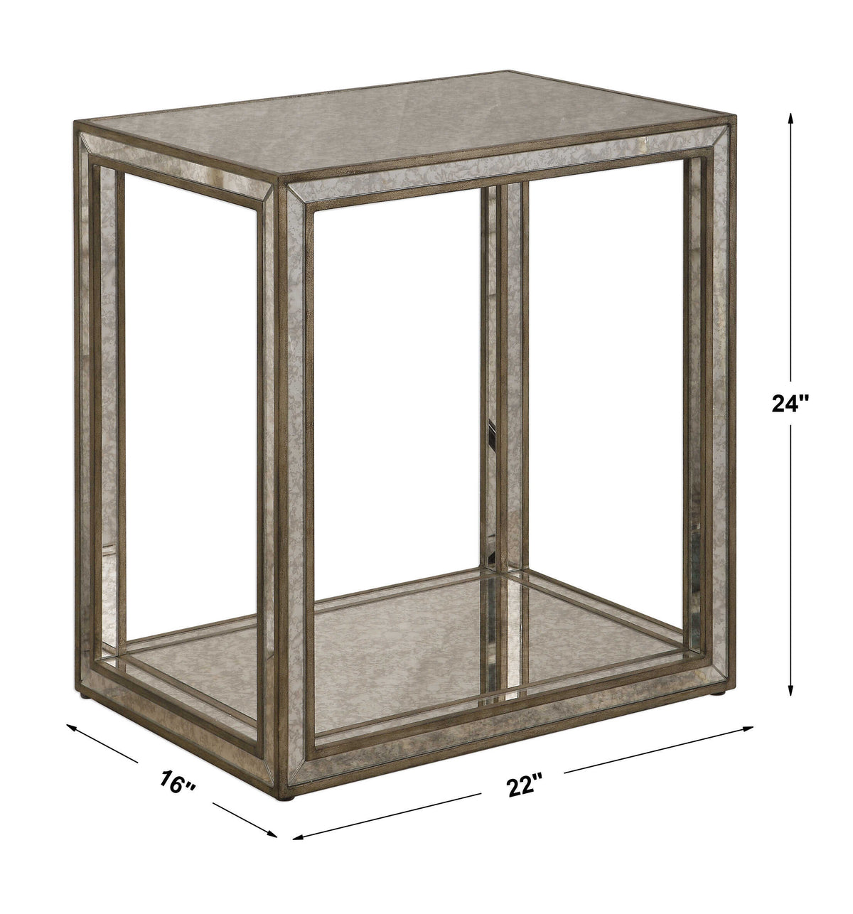 Julie Silver Mirrored End Table - Ornate Home