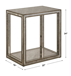 Julie Silver Mirrored End Table - Ornate Home