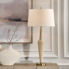 Juliet Brown/Gold Travertine Table Lamp - Ornate Home