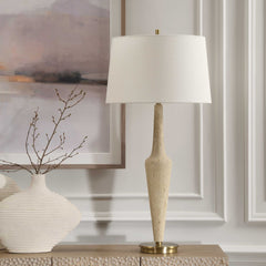 Juliet Brown/Gold Travertine Table Lamp - Ornate Home