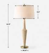 Juliet Brown/Gold Travertine Table Lamp - Ornate Home