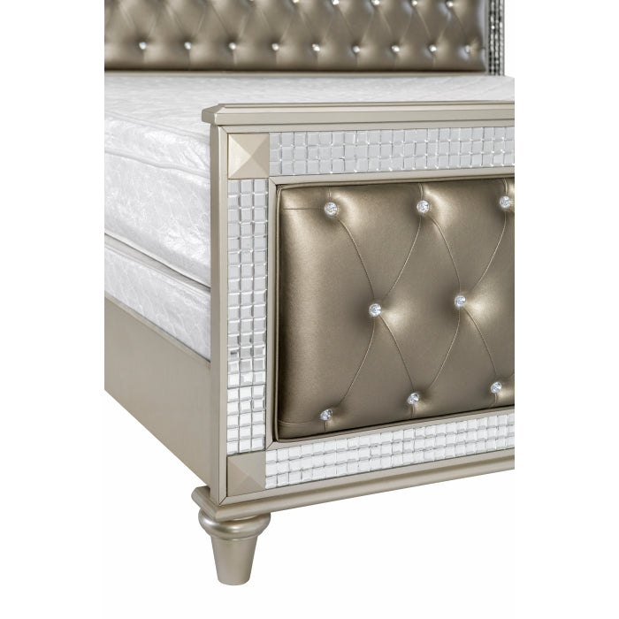 Juliette Champagne Queen Bed - Ornate Home