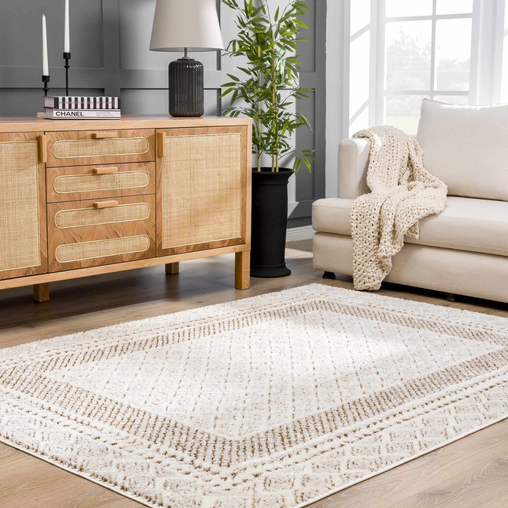 Julio Scandi Boho Area Rug - Brown - Ornate Home