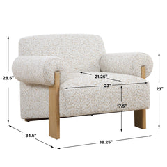 Juncture White Upholstered Accent Chair - Ornate Home