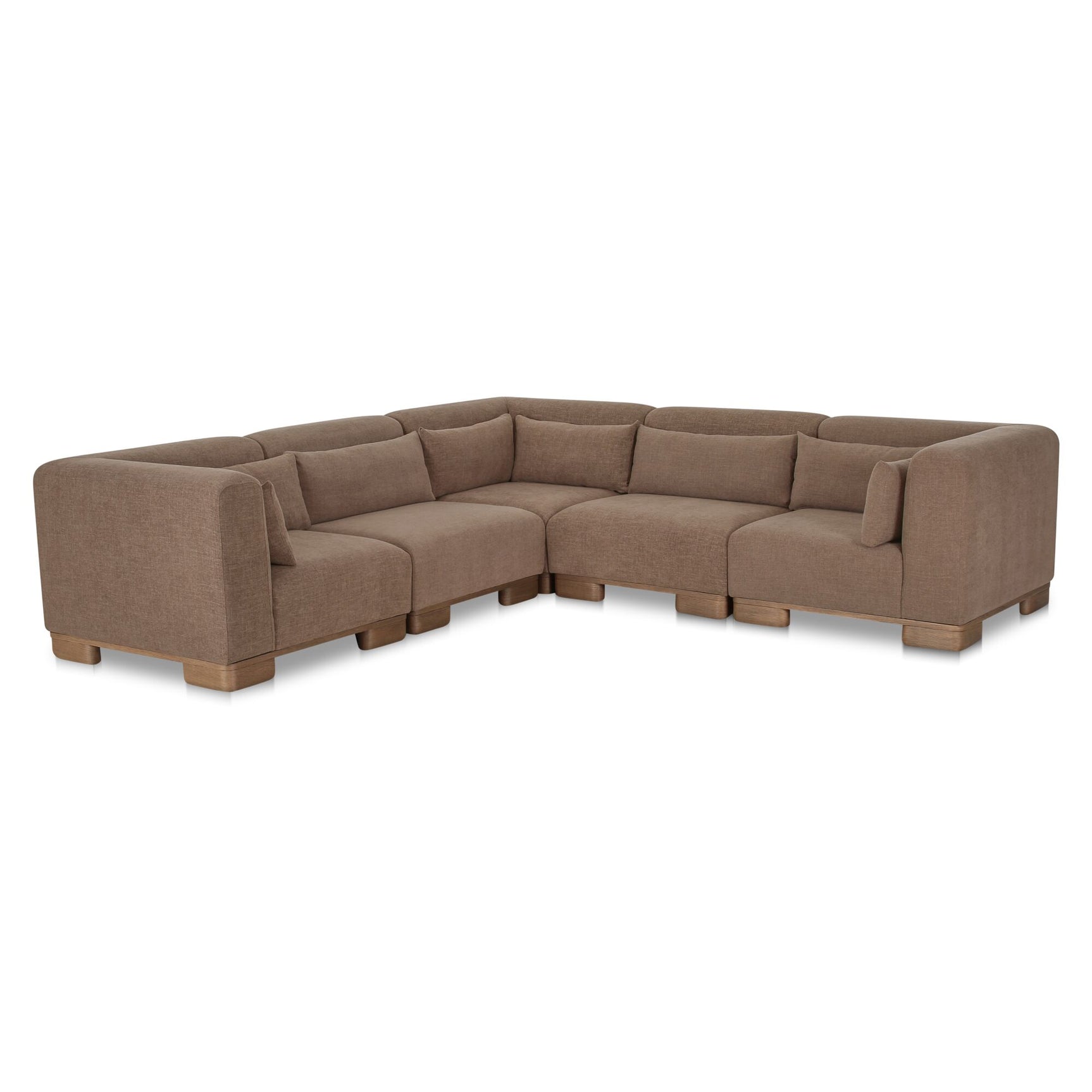 June Dark Brown Classic L Modular Sectional - Ornate Home