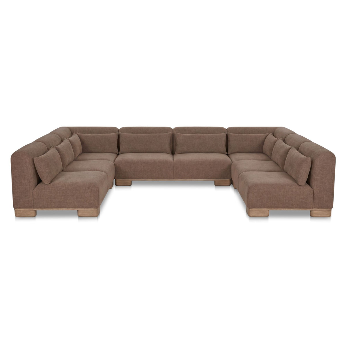 June Dark Brown U Shaped Modular Sectional - Ornate Home