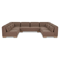 June Dark Brown U Shaped Modular Sectional - Ornate Home