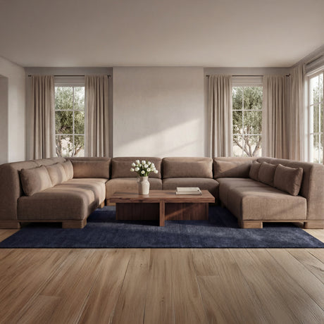 June Dark Brown U Shaped Modular Sectional - Ornate Home