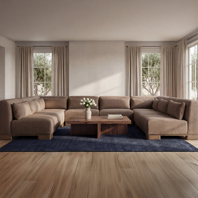 June Dark Brown U Shaped Modular Sectional - Ornate Home