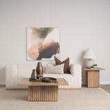 June Light Brown Wood with Fluting Square Coffee Table - Ornate Home