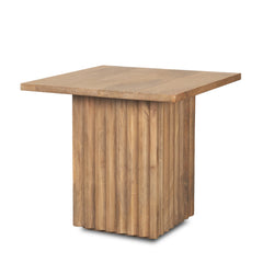 June Light Brown Wood with Fluting Square Side Table