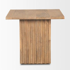 June Light Brown Wood with Fluting Square Side Table