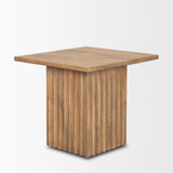 June Light Brown Wood with Fluting Square Side Table