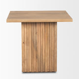June Light Brown Wood with Fluting Square Side Table