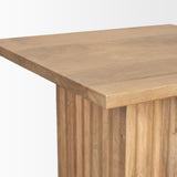 June Light Brown Wood with Fluting Square Side Table
