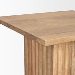 June Light Brown Wood with Fluting Square Side Table