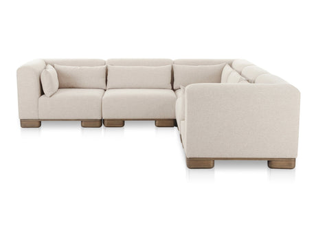 June Oatmeal Classic L Shaped Modular Sectional - Ornate Home