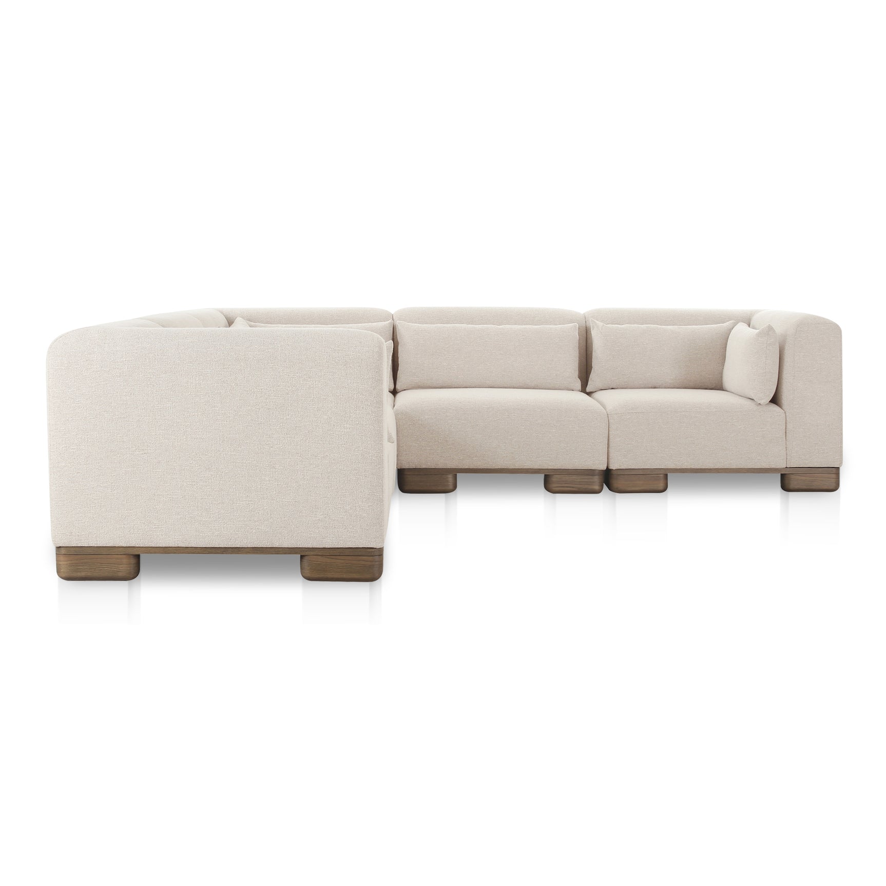 June Oatmeal Classic L Shaped Modular Sectional - Ornate Home