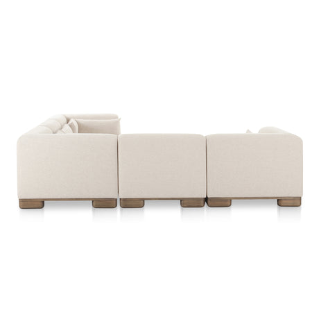 June Oatmeal Classic L Shaped Modular Sectional - Ornate Home
