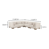 June Oatmeal Classic L Shaped Modular Sectional - Ornate Home