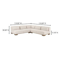 June Oatmeal Corner Modular Sectional - Ornate Home