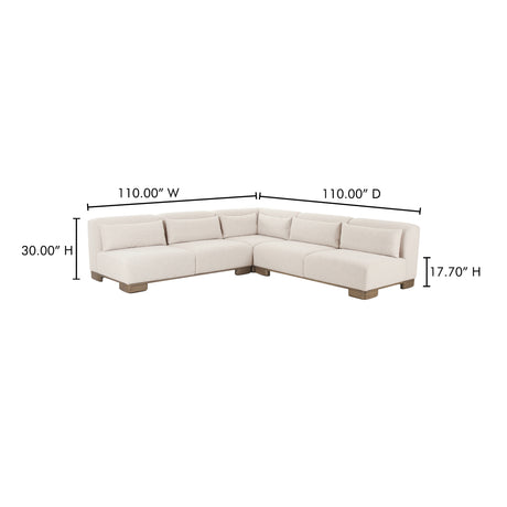 June Oatmeal Corner Modular Sectional - Ornate Home
