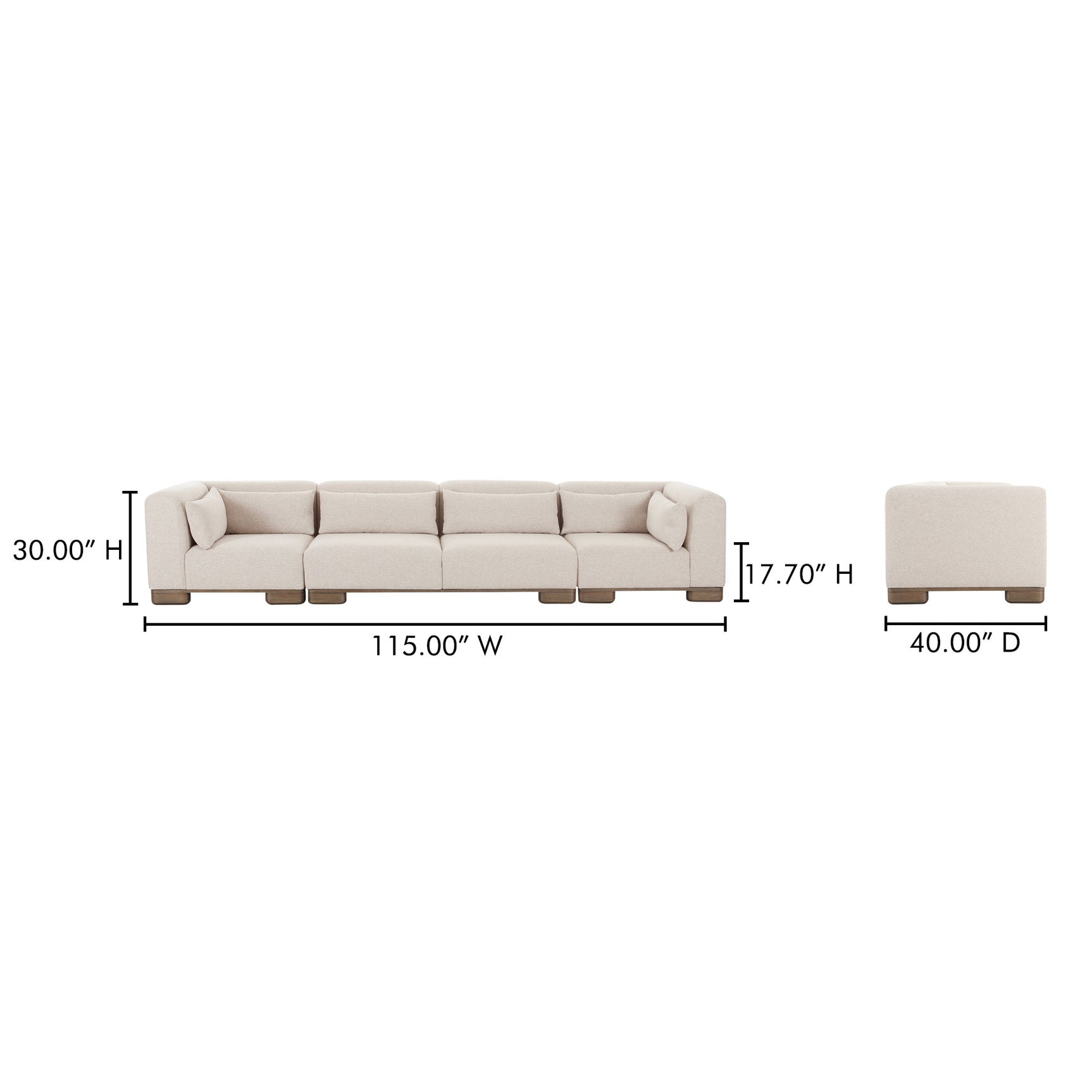 June Oatmeal Modular Sofa - Ornate Home