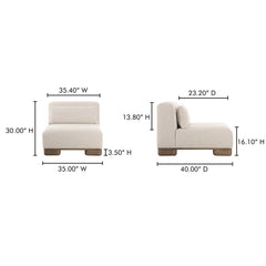 June Oatmeal Slipper Chair - Ornate Home