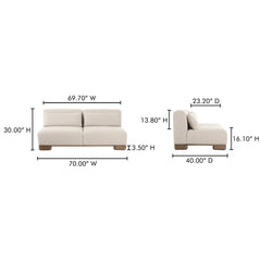 June Oatmeal Sofa - Ornate Home