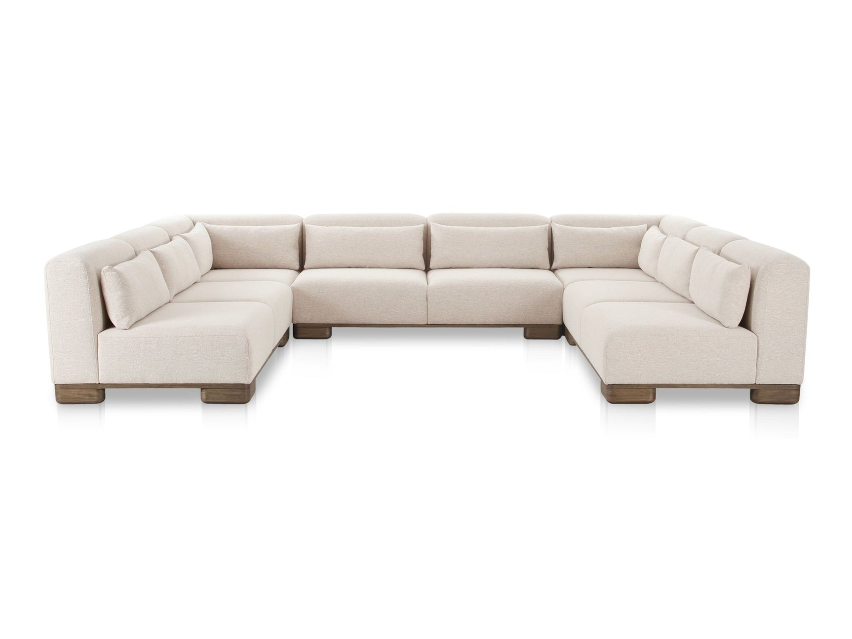 June Oatmeal U Shaped Modular Sectional - Ornate Home