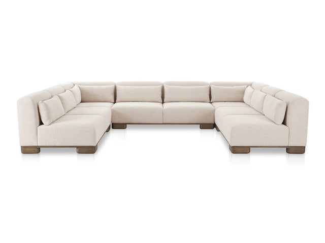 June Oatmeal U Shaped Modular Sectional - Ornate Home