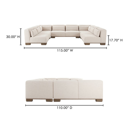 June Oatmeal U Shaped Modular Sectional - Ornate Home