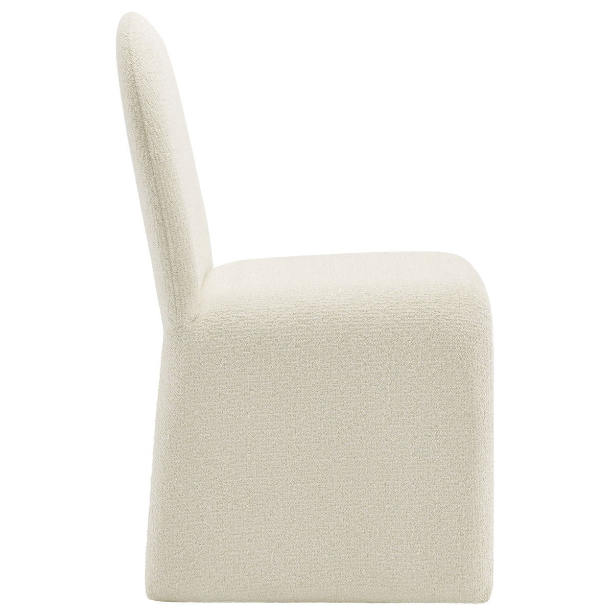 Junia Cream Boucle Upholstered Arch Armless Dining Chair - Ornate Home