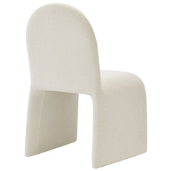 Junia Cream Boucle Upholstered Arch Armless Dining Chair - Ornate Home