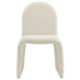 Junia Cream Boucle Upholstered Arch Armless Dining Chair - Ornate Home