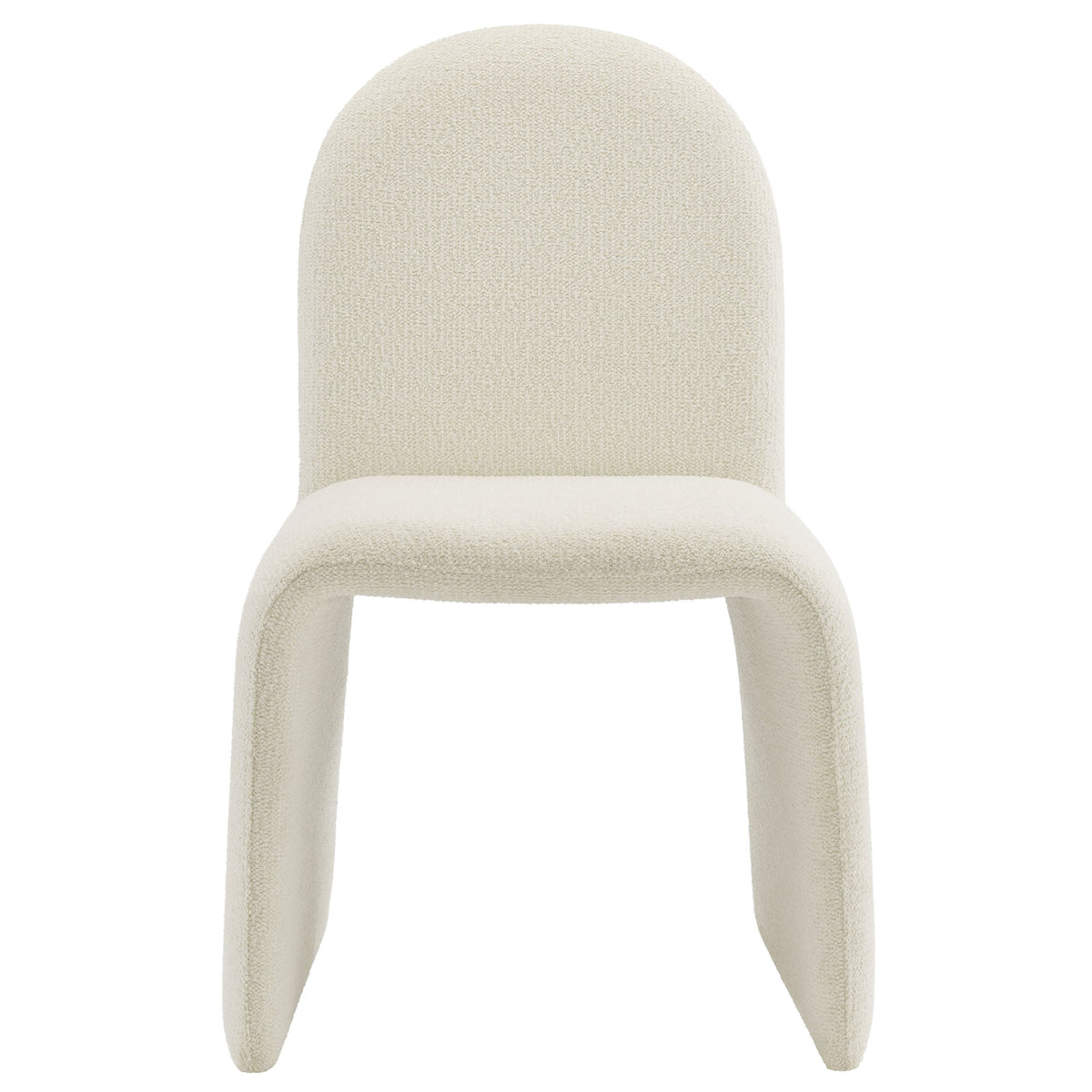 Junia Cream Boucle Upholstered Arch Armless Dining Chair - Ornate Home