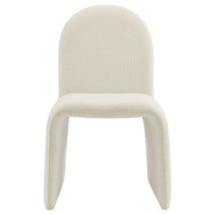 Junia Cream Boucle Upholstered Arch Armless Dining Chair - Ornate Home